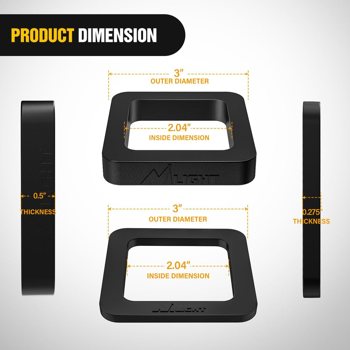 6 Pack-Multiple Size Combination 2Inch Hitch Receiver Silencer Pad Reduce Rattle and Noise Between Receivers and Tow Hitches Fits for 2Inch Trailer Hitch Receiver
