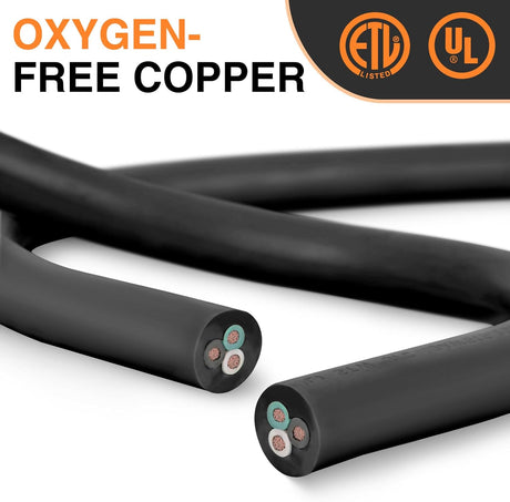25FT 30 Amp RV Extension Cord with Adapter 50Amp to 30Amp 125V Heavy Duty 10/3 Gauge Pure Copper STW Wire UL ETL Listed 3 Prong TT-30P TT-30R Weatherproof Suit for Generators Campers