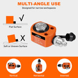 10 Ton Hydraulic Cylinder Jack Porta Power Ram, Heavy Duty Low Profile 0.43 Inch Stroke Automatically Retract Mini Jack Ram Single Acting Lifting Cylinders for Machinery Shipbuilding, Orange
