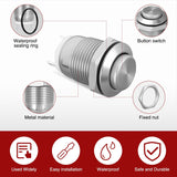 12mm Momentary Push Button Switch 6PCS 12V Waterproof Stainless Steel Small Round Power Push Button Switches 2 Pin for Car Automotive Truck Boat Marine Off-Road Vehicle