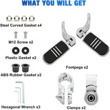 1.25 Inch Motorcycle Highway Pegs For Harley Davidson Touring Road King Street Glide Sportster Adjustable 360° Angled Foot Pegs P-Clamp Universal For 1-1/4 Inch Engine Guard Crash Bar Highway Footpegs