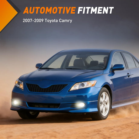 Fog Light Assembly Fog Lights Assembly Compatible with 2007 2008 2009 Toyota Camry Clear Lens Driver and Passenger Side w/H11 12V 55W Bulbs