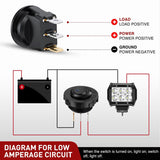 1PC Round Rocker Switch with Shell 12V 24V 20A Blue LED Toggle swtich with 16AWG Wires SPST 3Pin 2 Position for Car Truck Vehicle Boat Marine Rocker On Off Control
