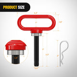 1/2 Inch Diameter Heavy Duty Ultra Strong Neodymium Magnet Trailer Hitch Pin Red for Lawn Mower, Tractor, Towing Cargo, ATV Trailer