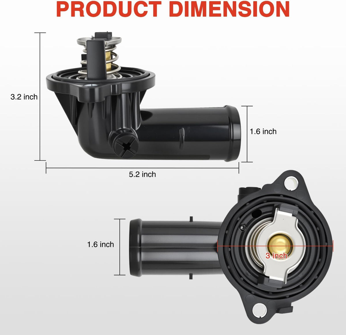 Thermostat Housing Assembly Compatible with Dodge Durango Jeep Grand Cherokee 2011-2015 Wrangler 2012-2017 JK 2018 Engine Coolant Thermostat Housing for Car 902-852 5184655AD 5184651AF AG AH