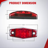2.5 Inch Oval Side Marker Clearance Light 2 LED 8 Pack Red 80LM High Lumen Waterproof Surface Mount 12V Direct Wire for Truck Trailer Boat RV Semi