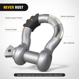 2 Pack 3/4 Inch D-Ring Shackle with 7/8 Inch Screw Pin 41,887lbs Break Strength, Heavy Duty Off Road Recovery Shackle with Isolators Washers for Use with Tow Strap, Winch, Off-Road Jeep Truck Vehicle