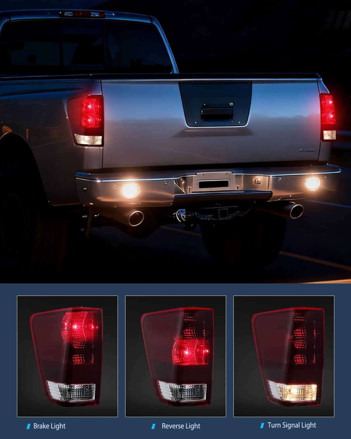 Taillight Assembly Compatible with 2004 2005 2006 2007 2008 2009 2010 2011 2012 2013 2014 2015 Nissan Titan Tail Light OE Style Rear Lamp Replacement Driver and Passenger Side Smoked Red Lens