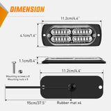 4PCS 24LED Emergency Strobe lights 12V 24V Blue Surface Mount Grille Hazard Safety Warning Light Sync Feature Side Flashing Marker Flash for Car Truck Campers