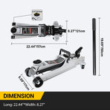 2.5 Ton Floor Jack, Low Profile Hydraulic Trolley Car Jack with 360° Swivel Lifting Arm, Heavy Duty Steel Service Jack, Lifting Range 3.35 Inch to 15.15 Inch