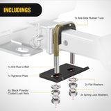 Trailer Hitch Tightener for 2 Inch Trailers Hitches Mount Anti Rattle Heavy Duty Steel with Rubber Cover Bronze U Bolt Matte Black Plate Electrophoresis Anti-Rust Triple Protective