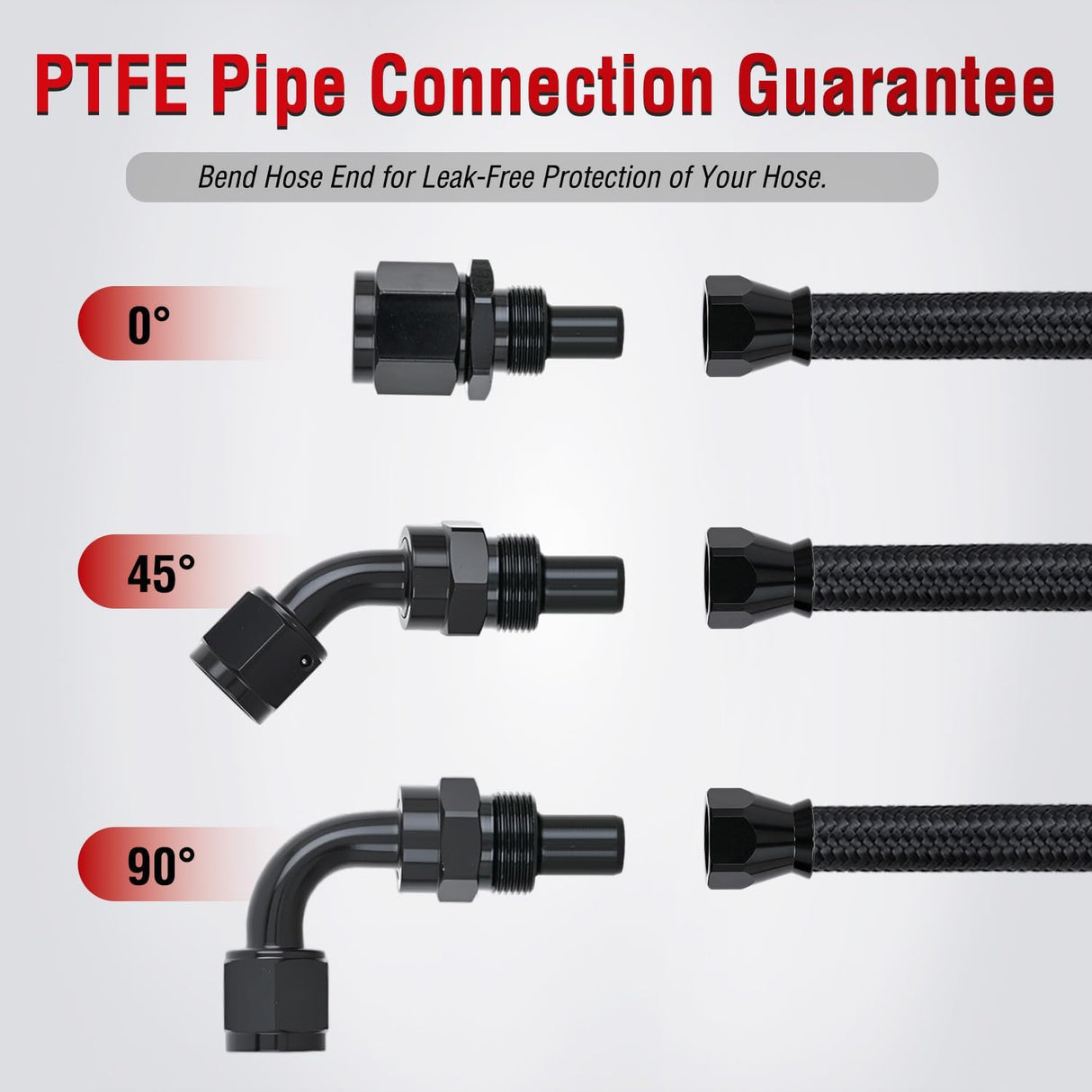 10AN 10FT PTFE Fuel Hose Kit with 8PCS AN10 Fitting&Hose Separator | Fit E85 Nylon Stainless Steel Braided Fuel Hose Universal for Automotive Racing Engines