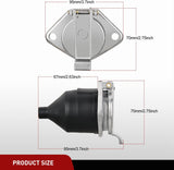 7 Way RV Blade to 6 Way Wiring Adapter Plug Vehicle Side 7 Pin to Trailer Side 6 Pin Round for Tow Hitch Car RV Boat Truck-Center Pin Brake Lights
