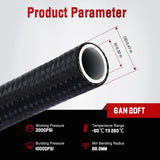 6AN 20FT PTFE Fuel Hose Kit with 12PCS AN6 Fittings&Hose Separator | Fit E85 Nylon Stainless Steel Braided Fuel Hose Universal for Automotive Racing Engines