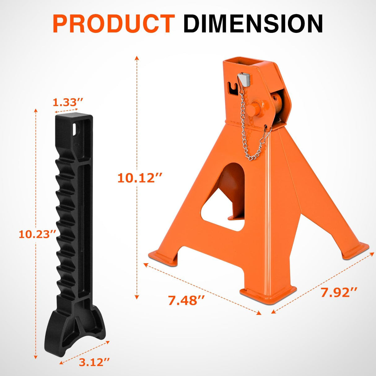 3 Ton Jack Stands, Double Locking Heavy Duty Steel 6,600 lbs Capacity, Adjustable 11.22 Inch-16.53 Inch Height for SUV Sedan Pickup Light Truck, 2 Pack