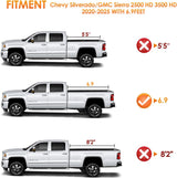 Soft Roll-Up Tonneau Cover Compatible with Chevy Silverado/GMC Sierra 2500 HD 3500 HD 2020-2026, 6.9ft Truck Bed Cover