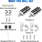 1-1/4 Inch Motorcycle Highway Pegs Adjustable 360° Angled Foot Pegs P-Clamp Universal For 1.25 Inch Engine Guard Crash Bars FootPegs Fits for Harley Davidson Touring Road King Street Glide Sportster
