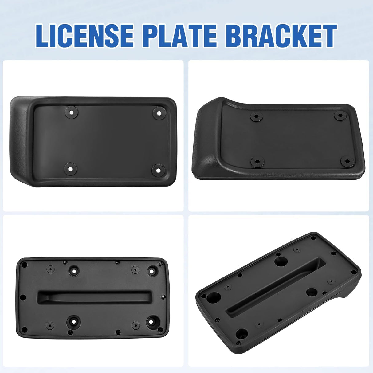Rear License Plate Frame Holder Bracket for 1997 1998 1999 2000 2001 2002 2003 2004 2005 2006 Jeep Wrangler TJ Accessories Replace #55174994 Plastic License Plate Mounting Black
