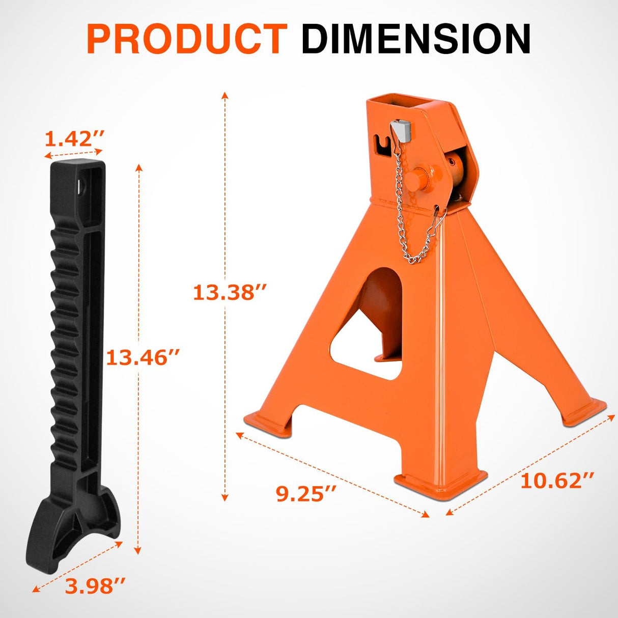 6 Ton Jack Stands, Double Locking Heavy Duty Steel 12,000 lbs Capacity, Adjustable 15.35 Inch-23.22 Inch Height for SUV Sedan Pickup Light Truck, 2 Pack