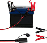Battery Alligator Clamp to Female Cigarette Lighter Socket Adapter | 4.9FT / 1.5m Clips 16AWG Copper Power Cord Wire with 15A Fuse Holder for Vacuum Cleaner Tire Pump