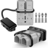 Anderson Connector 175AMP 4AWG Anderson Plug 12V-36V Battery Quick Connect/Disconnect Wire Harness Plugs Connectors Kit for 4 Gauge Cables Car Marine ATV Trailer Towing Winch Motor 2 Pack Grey