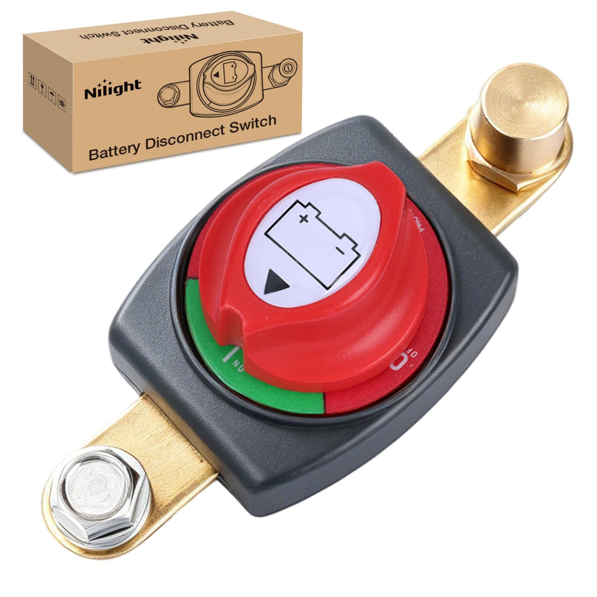 Side Post Battery Disconnect Switch with Adapter Negative | 12V-48V 275A Marine Battery Kill Switch ON OFF Negative Power Cut Shut Off for Boat Car RV