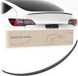 Spoiler Fit for Tesla Model Y 2020 2021 2022 2023 2024 Spoilers for Cars Rear Spoiler Wing Sporty Rear Trunk Lip Exterior Accessories Easy No-Drill Installation ABS Carbon Fiber Pattern
