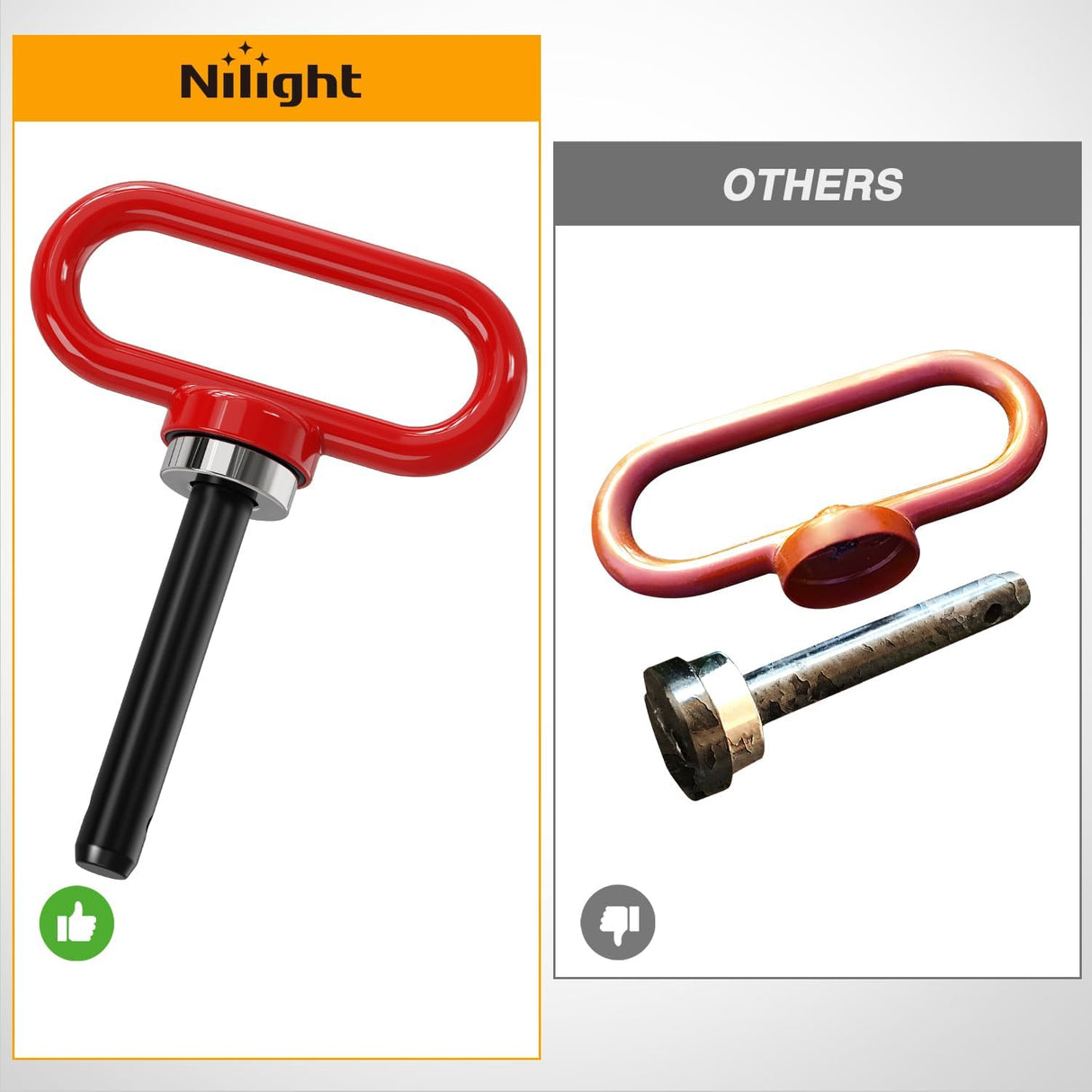 1/2 Inch Diameter Heavy Duty Ultra Strong Neodymium Magnet Trailer Hitch Pin Red for Lawn Mower, Tractor, Towing Cargo, ATV Trailer