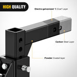 Adjustable Trailer Hitch Ball Mount Fits 2 Inch Receiver Tri-Ball 1-7/8 Inch-6000LBS 2 Inch-7500LBS 2-5/16 Inch-10000LBS Capacity Chrome Trailer Ball Hitch with Solid Shank