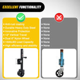 Trailer Jack with Wheel 1500 LBS 12 Inch Vertical Travel Swivel Bolt-on Heavy Duty Trailer Tongue Jacks Wheel Alloy Steel Utility Boat Trailers Stabilizer Jack Stand for Trailers RV Camper Black