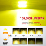 4 Inch Yellow LED Light Pods 2PCS Triple Row 60W Flood Spot Combo Offroad Driving Fog Lighting for 12V 24V Pickup Truck ATV UTV SUV