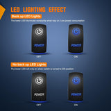 Power Rocker Switch Led Light Bar 5 Pin Laser On Off SPST Switches 20A/12V 10A/24V Blue with Jumper Wires Set for Cars Trucks Boats ATVs UTVs RVs