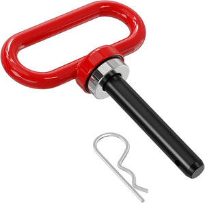 1/2 Inch Diameter Heavy Duty Ultra Strong Neodymium Magnet Trailer Hitch Pin Red for Lawn Mower, Tractor, Towing Cargo, ATV Trailer