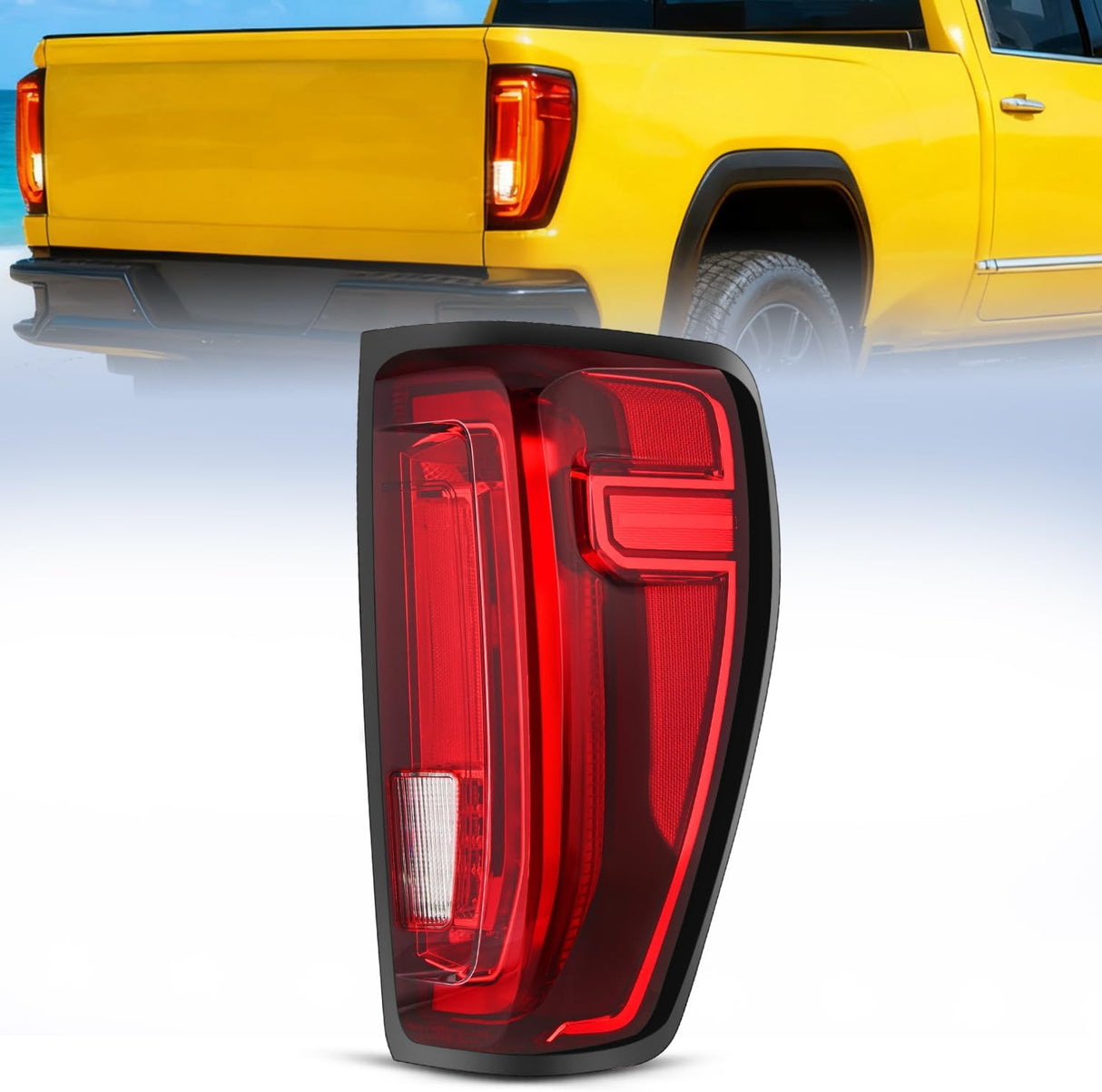 Taillight Assembly Compatible with GMC 2019 2020 2021 2022 2023 2024 Sierra 1500 LED Type Tail Lights 2020-2024 Sierra 2500HD 3500HD Rear Lamp Replacement Passenger Side