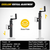 Trailer Jack 2000LBS Heavy Duty Swivel Bolt-On Trailer Jack 10 Inch Vertical Travel Alloy Steel Utility Trailers Tongue Jack Stand for RV Boat Horse Trailers Camper Utility Yacht Matt Black