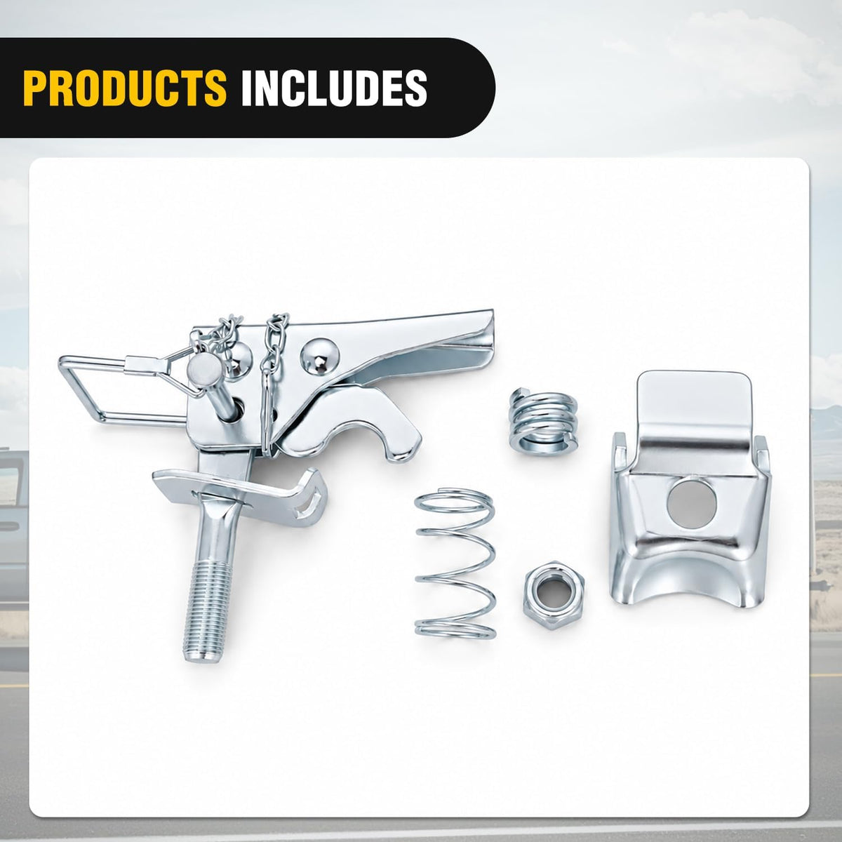 2 Inch Trailer Coupler Repair Kit with Chain 5000 lb Capacity Fit for Nilight Straight Trailer Coupler 3 Inch Channels