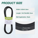 604817 Deck Drive Belt 5/8 Inch x 143-3/4 Inch Lawn Mower Drive Belts for Hustler Raptor SDX SD EX 54 Inch Deck RD FasTrak 941757 Zero-Turn Riding Lawn Mowers Durable Aramid Cord # 932558 934604 791335