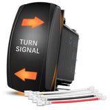 Turn Signal Switch Amber 4Pin ON Off ON Rocker Switch Laser Etched SPDT Toggle Switches 12V 20A 24V 10A Jumper Wires for Cars RVs Boats Campers Trailers