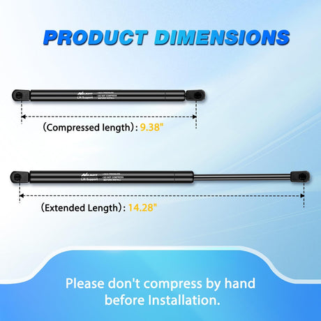 Hood Gas Struts Lift Supports 6020 for Hyundai Sonata 2015-2017 Spring Shocks 14 Inch, 2PCS Set Rod
