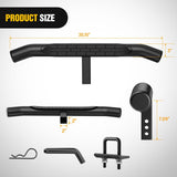 36 Inch Hitch Step Fits 2 Inch Receivers 3 Inch Round Tubing Stainless Steel with Rubber Non-Slip Pad Rear Bumper Guard with 5/8 Inch Hitch Pin Clip & U-Bolts Stabilize for Pickup Truck Car SUV
