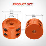 Winch Stopper for ATV UTV Truck SUV Winch Cable Hook Rubber Stopper 2 Pack Protect Towing Hook Synthetic Rope Winch Accessories Rope Line Saver with Stainless Steel Screws Allen Wrenc, Orange