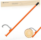 60 Inch Cant Hook for Log Roller Logging Tools with Adjustable Steel Cant Hooks & Rubber Grip Heavy Duty Timberjack Log Lifter Mover for Rolling, Raising, Turning Logs up to 32 Inch Diameter, Orange
