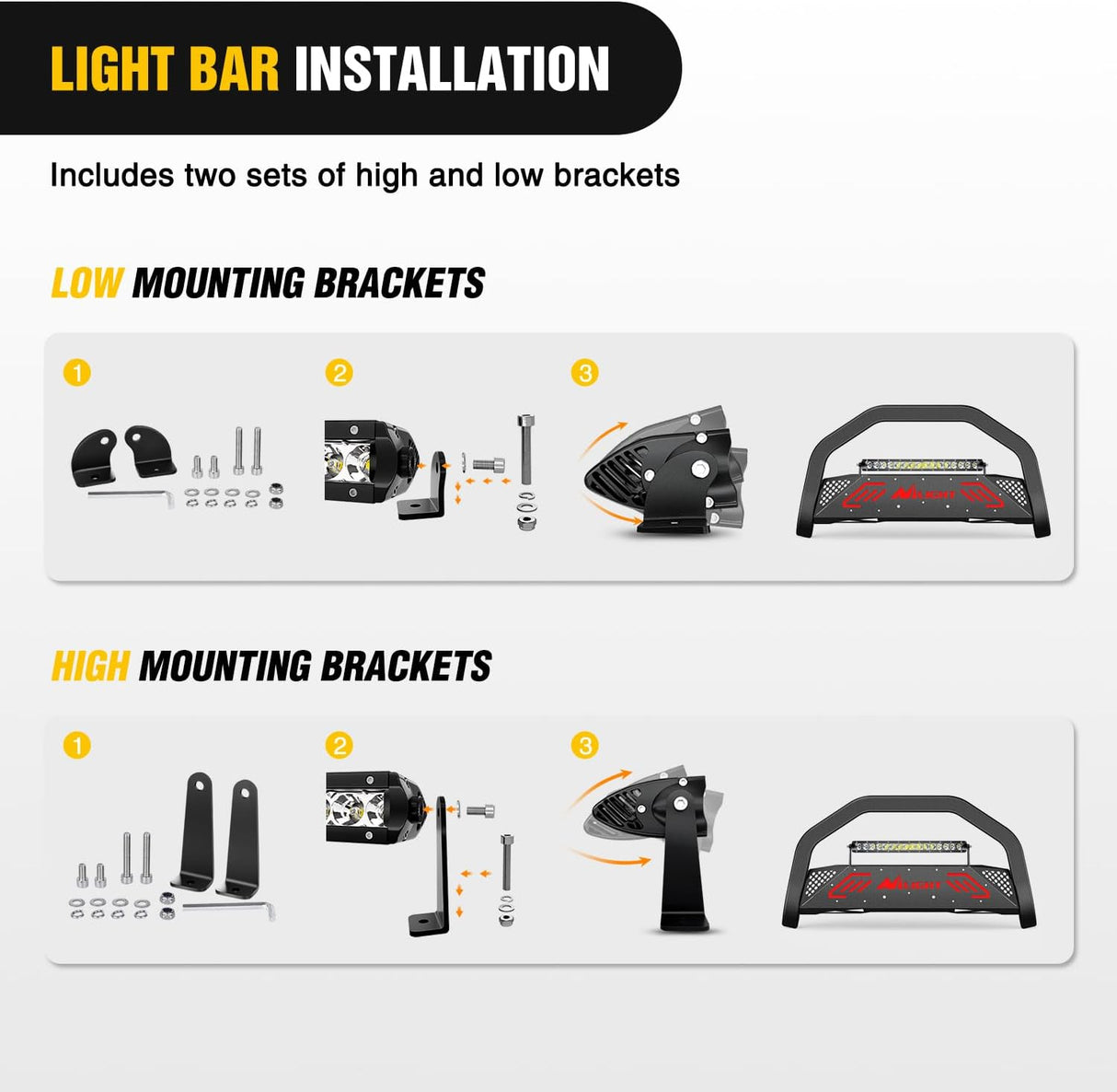 Bull Bar with Light Bar&License Plate Hole Compatible with Toyota Tundra 2022 2023 2024 Truck Brush Guard, Front Bumper Push Bar w/Grille Skid Plate Light Mount
