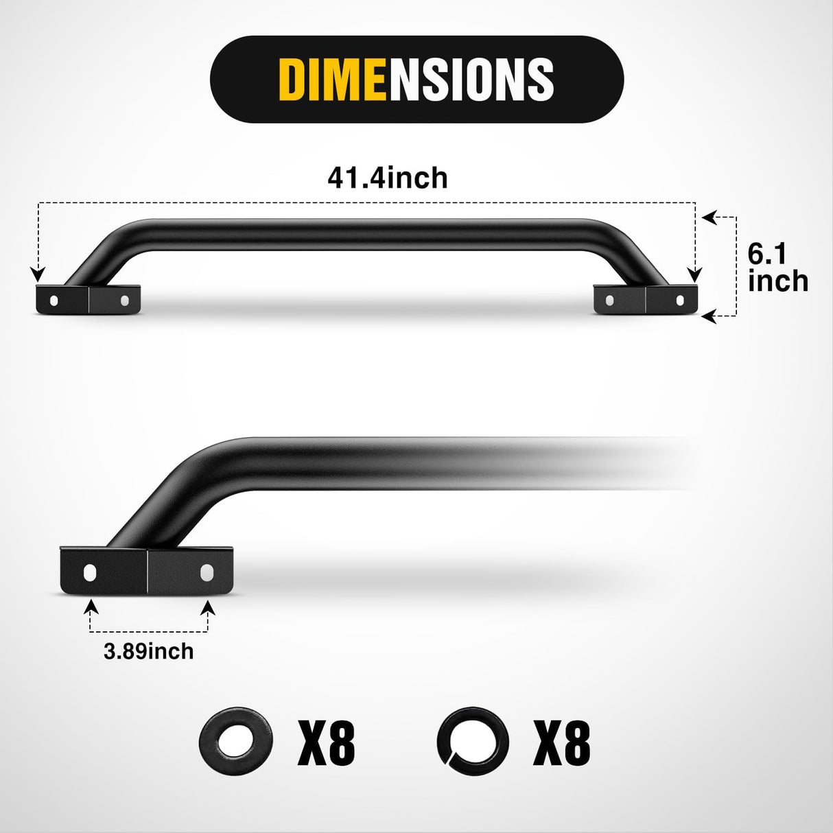 Grille Guard for Ford Bronco 2021 2022 2023 2024 2025 – Heavy Duty Steel Front Bumper Protector Bull Bar, Bolt-On Skid Plate for Off-Road, Matte Black (Not for Bronco Sport)