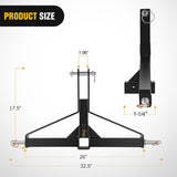 3 Point 2 Inch Trailer Hitch Receiver for Category 1 Tractor 3000LBS | Heavy Duty Quick Hitch Drawbar Adapter Compatible with Kubota BX John Deere Kioti Yanmar NorTrac Mahindra Ford Cat