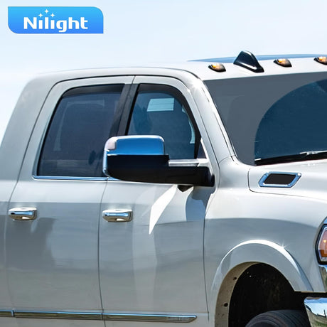 Window Rain Guards for Dodge Ram 2500 3500 Crew Cab 2019-2025 2026, Side Window Deflectors Vent Visors, Smoke Tint, Reduce Wind Noise, Car Wash Safe, 4PCS