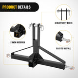 3 Point 2 Inch Trailer Hitch Receiver for Category 1 Tractor 3000LBS | Heavy Duty Quick Hitch Drawbar Adapter Compatible with Kubota BX John Deere Kioti Yanmar NorTrac Mahindra Ford Cat