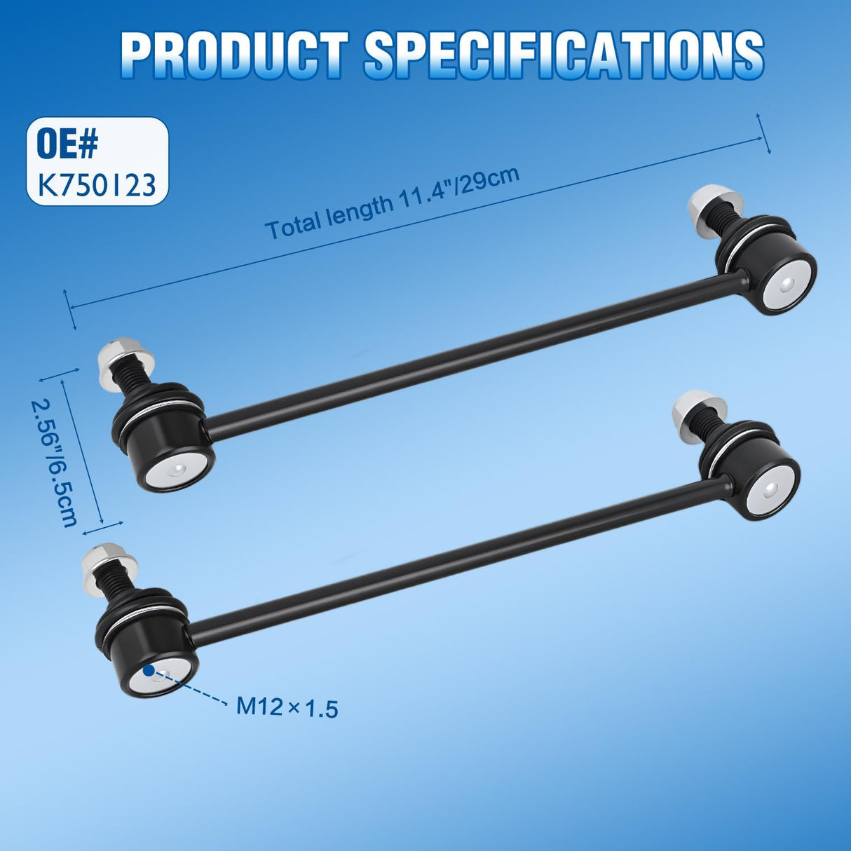 K750123 Front Stabilizer Sway Bar Links for Toyota Avalon 2013-2018 | for 2013 2014 2015 2016 2017 2018 Avalon 2007-2017 Camry 2013-2018 Lexus ES300h ES350 Driver and Passenger Side Link Kit