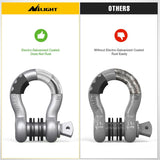 2 Pack 3/4 Inch D-Ring Shackle with 7/8 Inch Screw Pin 41,887lbs Break Strength, Heavy Duty Off Road Recovery Shackle with Isolators Washers for Use with Tow Strap, Winch, Off-Road Jeep Truck Vehicle