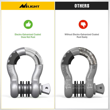 2 Pack 3/4 Inch D-Ring Shackle with 7/8 Inch Screw Pin 41,887lbs Break Strength, Heavy Duty Off Road Recovery Shackle with Isolators Washers for Use with Tow Strap, Winch, Off-Road Jeep Truck Vehicle